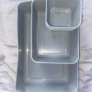Grey storage/ organization containers
